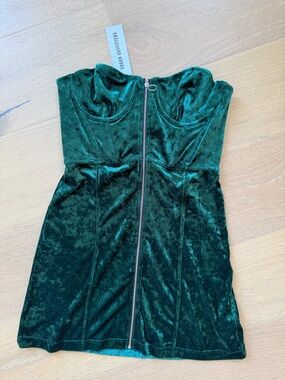 Urban Outfitters Deep Green Velvet Mini Dress